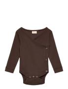 Petit Piao Ppdi Body L/S Fold Over Nb Noos Brun