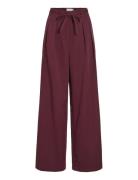 Vila Vipeyton Hw Wide Tie Pants Burgundy