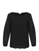 ONLY Carmakoma Carforest Life L/S Boatneck Top Jrs Svart