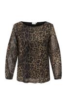 ONLY Carmakoma Carforest Life L/S Boatneck Top Jrs Brun