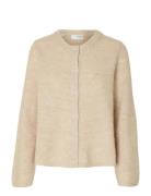 Selected Slflulu New Ls Knit Cardigan Noos Beige