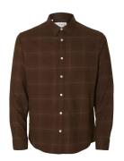 Selected Slhslimowen-Brushed Shirt Ls Noos Brun