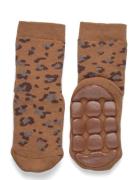 Melton Leopard Socks - Anti-Slip Brun