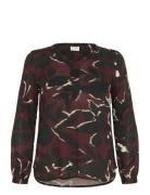 Kaffe Curve Kcami Ls Blouse Printed Röd