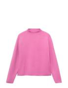 Mango Knitted Sweater With Perkins Neck Rosa