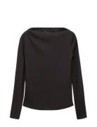 Mango Long-Sleeved Boat-Neck T-Shirt Brun
