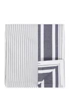 Lexington Home Icons Striped Org Cotton Oxford Tablecloth Marinblå