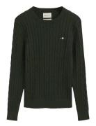 GANT Stretch Cotton Cable C-Neck Grön