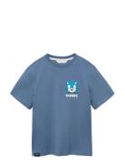 Mango Embossed Sonic T-Shirt Blå