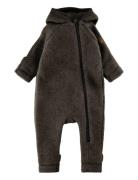 Mikk-line Wool Baby Suit W Ears Brun