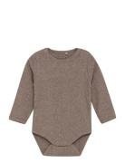 Fixoni Body Ls Melange Rib Brun