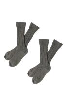 FUB 2-Pack Knee Stockings Grå