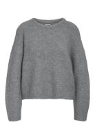 NOISY MAY Nmdolly L/S O-Neck Knit Fwd Noos Grå
