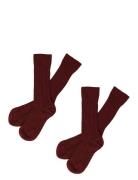 FUB 2-Pack Knee Stockings Burgundy