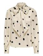 ONLY Onllydia L/S Satin Bow Shirt Wvn Kräm