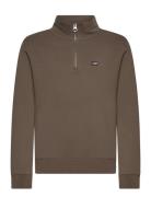 Lexington Clothing Terry Organic Cotton Half-Zip Sweater Khaki Green