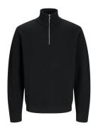 Jack & J S Jprblamilano Stitch Knit Half Zip Jnr Svart