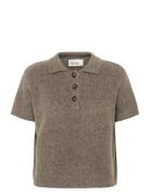 My Essential Wardrobe Palomamw Knit Polo Ss Beige