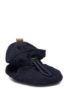 Melton Quilted Textile Slippers Marinblå
