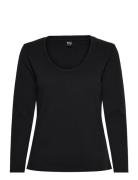 BOSS Waffle_Ls-Shirt Cn Svart