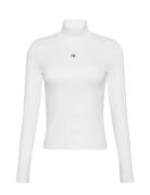 Calvin Klein Jeans Ls Woven Label Turtleneck Vit