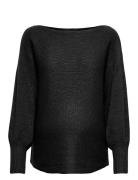 Only Maternity Olmnicoya L/S Boatneck Pullover Knt Svart