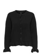 ONLY Onlrima Life Ls Fril Butto Cardi Cs Knt Svart