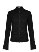Weekday Long-Sleeved Fitted Zip Shirt Svart