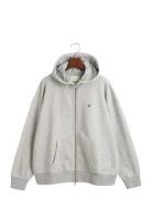 GANT Shield Zip Hoodie Grå
