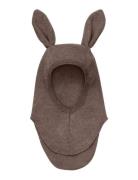 Huttelihut Balaclava Ears Wool Fleece Brun