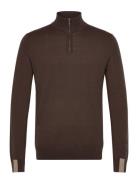 Mos Mosh Gallery Mmgadam Soft Zip Turtle Neck Knit Brun