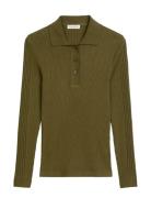 Marc O'Polo Polos Long Sleeve Khaki Green