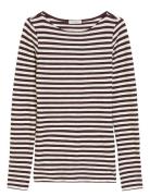 Marc O'Polo T-Shirts Long Sleeve Svart