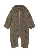 Huttelihut Pram Suit Ears Wool Fleece Brun