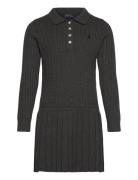Ralph Lauren Kids Mini-Cable Polo Sweater Dress Grå