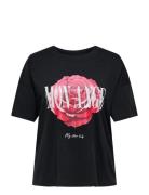 ONLY Carmakoma Carrose Life Ss O-Neck Loose Tee Jrs Svart