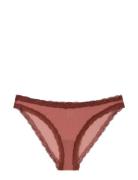 Understatement Underwear Mesh Lace Trim Bikini Briefs Röd
