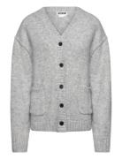Weekday Loose Fit Knitted V-Neck Cardigan Grå