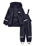 Helly Hansen K Bergen Fleece Pu Rainset 2.0 Marinblå