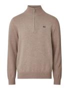 Lexington Clothing Clay Cotton Half-Zip Sweater Beige