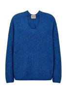 MOS MOSH Mmthora V-Neck Knit Blå