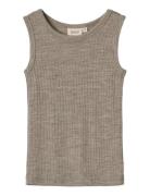 Wheat Wool Silk Singlet Iggy Beige
