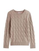 Tommy Hilfiger Soft Wool Cable C-Nk Ls Swt Beige