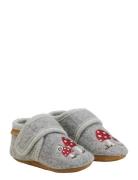 En Fant Wool Slippers W. Embroidery Grå