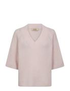 MOS MOSH Mmtaci 3/4 V-Neck Knit Rosa
