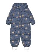 Minymo Quilted Suit Aop Blå