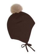 Minymo Hat W. Detachable Fake Fur Brun