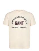GANT Printed Graphic Ss T-Shirt Kräm