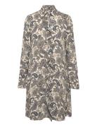 GANT Paisley Print Ruffle Shirt Dress Blå