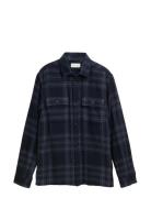 Tom Tailor Knit-Look Checked Overshirt Marinblå